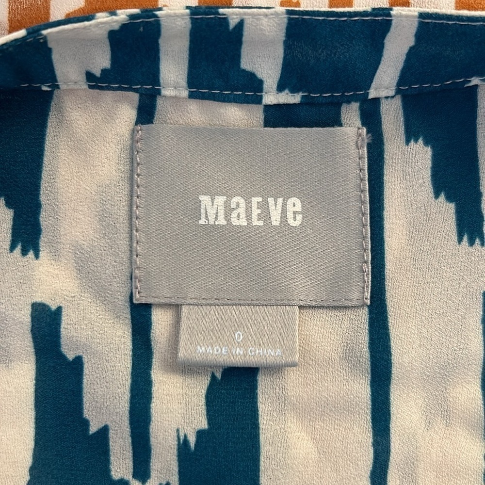 Maeve Boho V-Neck Long Sleeve High Low Top Size Small (Size 0) - Picture 5 of 6